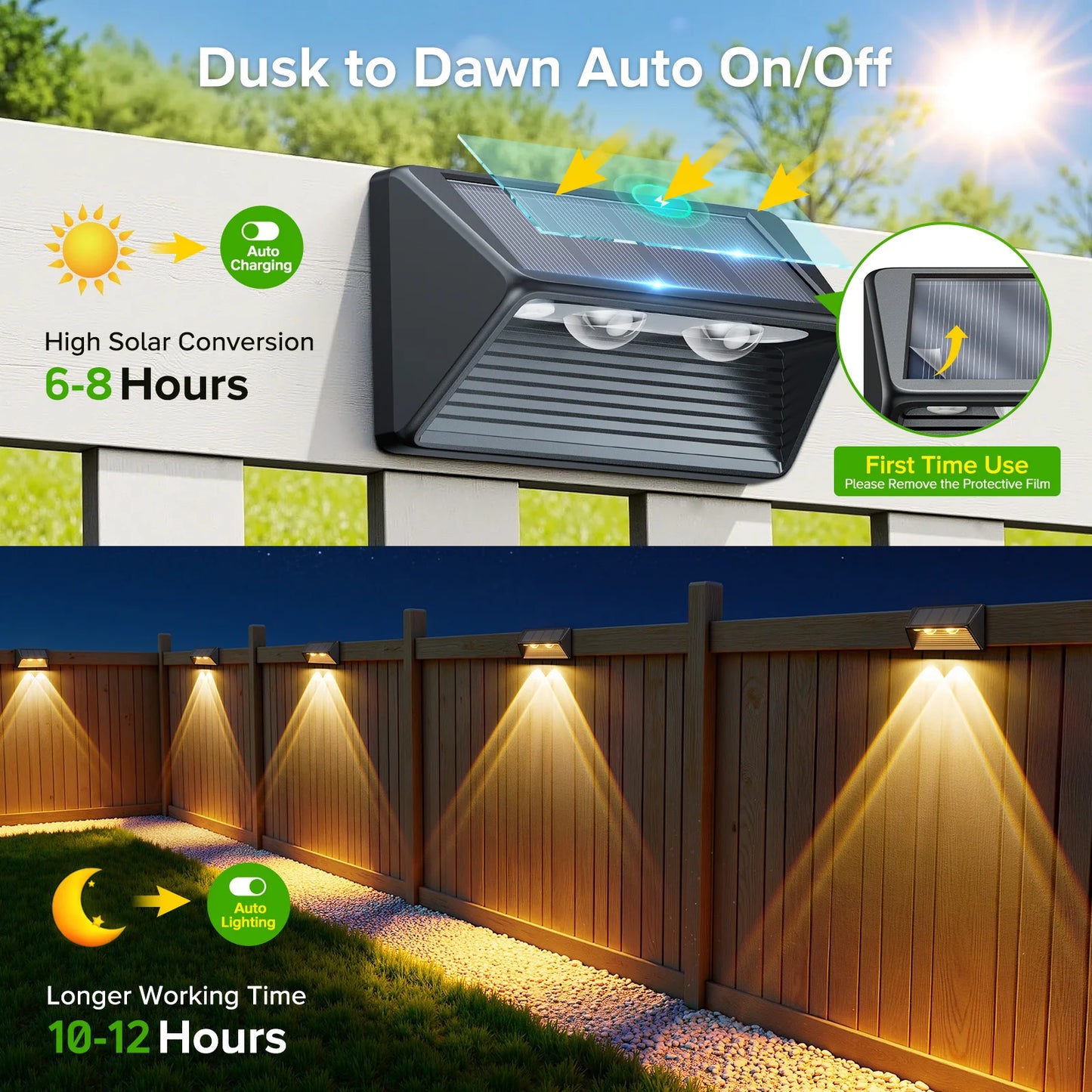 FreeLux™ Solar Fence & Step Lights